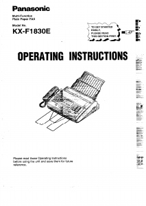 Handleiding Panasonic KX-F1830E Faxapparaat