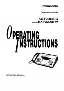Manual Panasonic KX-F2200E-W Fax Machine
