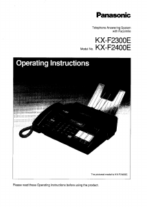 Manual Panasonic KX-F2400E Fax Machine