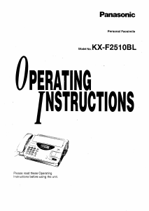Manual Panasonic KX-F2510 Fax Machine