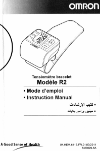Mode d’emploi Omron R2 Tensiomètre