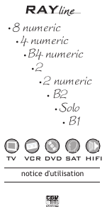 Mode d’emploi CGV RAYline B1 Télécommande