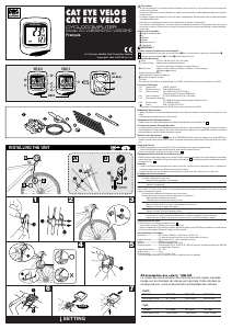 Mode d’emploi Cateye CC-VL500HD Velo 5 Compteur vélo