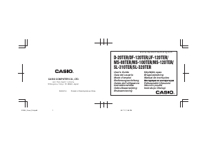 Manual Casio D-20TER Calculator