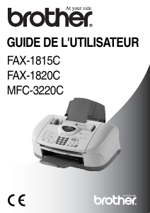 Mode d’emploi Brother FAX-1815C Télécopieur