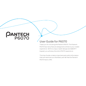 Bruksanvisning Pantech P6070 Mobiltelefon