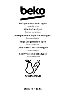 Bruksanvisning BEKO RCSA270K30WN Kyl-frys