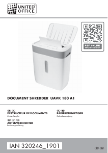 Handleiding United Office UAVK 180 A1 Papiervernietiger