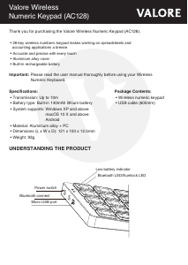 Manual Valore AC128 Keyboard