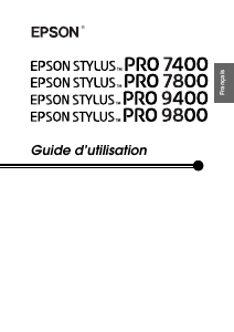 Mode d’emploi Epson Stylus Pro 9800 Imprimante