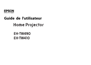 Mode d’emploi Epson EH-TW410 Projecteur