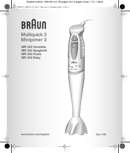 Bruksanvisning Braun MR 320 Pasta Stavmixer