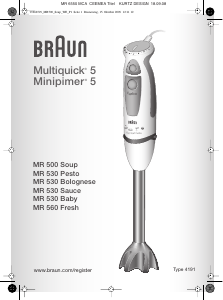 Handleiding Braun MR 530 Baby Multiquick 5 Staafmixer