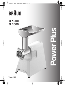 Hướng dẫn sử dụng Braun G 1500 PowerPlus Máy xay thịt
