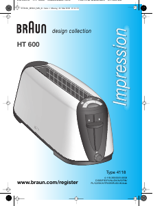 Kullanım kılavuzu Braun HT 600 Impression Ekmek kızartma makinesi