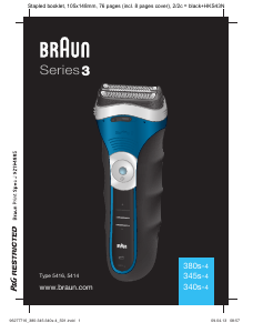 Bruksanvisning Braun 345s-4 Series 3 Rakapparat