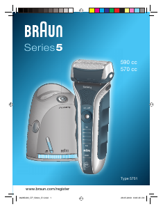 Manual Braun 590cc Series 5 Máquina barbear