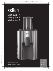 Bruksanvisning Braun J700 Multiquick 7 Saftpresse