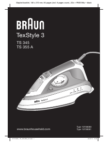 Käyttöohje Braun TS 355 A TexStyle 3 Silitysrauta