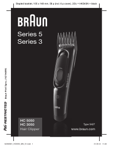 Bruksanvisning Braun HC 5050 Series 5 Hårklippare