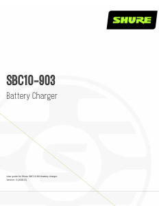 Manual Shure SBC10-903 Battery Charger
