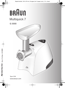 Manual Braun G 3000 Multiquick 7 Meat Grinder