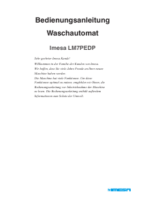 Bedienungsanleitung Imesa LM7PEDP Waschmaschine