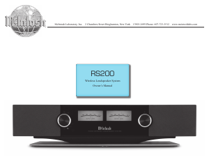 Manual McIntosh RS200 Media Player