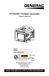 Manual de uso Generac 7128 GP3500iO Generador