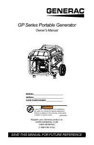 Manual Generac 7678 GP3600 50 ST Generator
