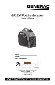 Manual Generac 7117 GP2200i Generator