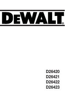 Manuale DeWalt D26420 Levigatrice orbitale