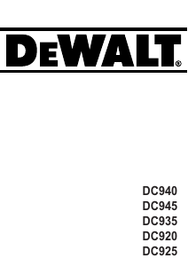 Bruksanvisning DeWalt DC940KB Drill-skrutrekker