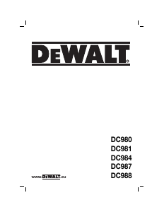 Manuale DeWalt DC988VA Trapano avvitatore