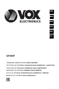 Manual Vox GF400F Freezer