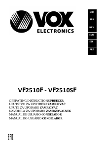 Handleiding Vox VF2510SF Vriezer