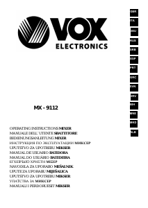 Manuale Vox MX9112 Sbattitore