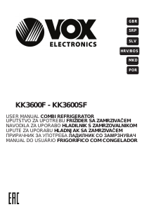 Handleiding Vox KK3600F Koel-vries combinatie