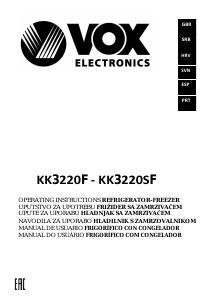 Handleiding Vox KK3220F Koel-vries combinatie