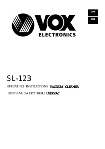 Priručnik Vox SL123G Usisavač