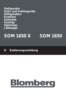 Bedienungsanleitung Blomberg SOM 1650 Kühlschrank