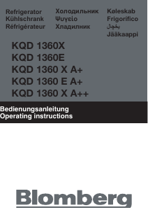 Εγχειρίδιο Blomberg KQD 1360 E A+ Ψυγειοκαταψύκτης