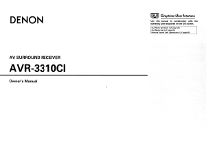 Bruksanvisning Denon AVR-3310CI Receiver