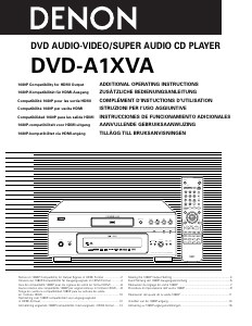 Manual de uso Denon DVD-A1XVA Reproductor DVD