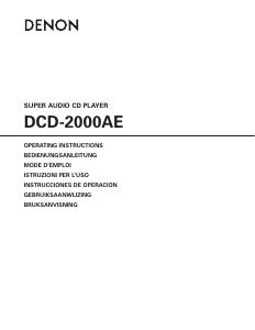 Mode d’emploi Denon DCD-2010AE Lecteur CD