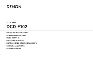 Mode d’emploi Denon DCD-102 Lecteur CD