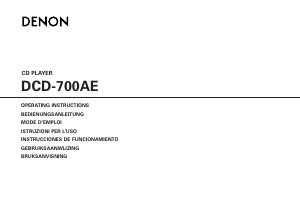 Mode d’emploi Denon DCD-700AE Lecteur CD