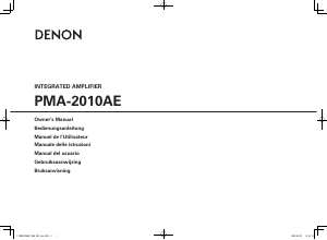 Mode d’emploi Denon PMA-2010AE Amplificateur