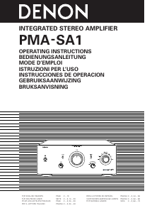 Mode d’emploi Denon PMA-SA1 Amplificateur