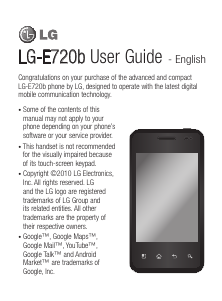 Manual LG E720b Mobile Phone